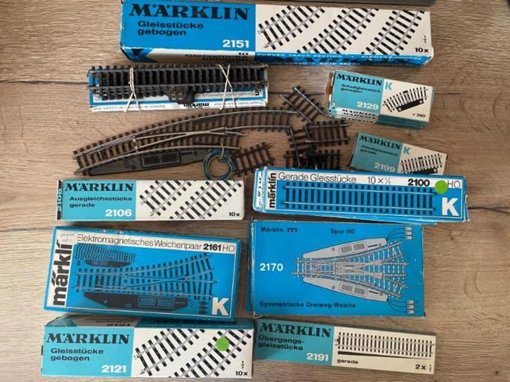 Enkele Märklin K-rails met roest - werking wissels onbekend, Hobby en Vrije tijd, Modeltreinen | H0, Gebruikt, Wisselstroom, Märklin