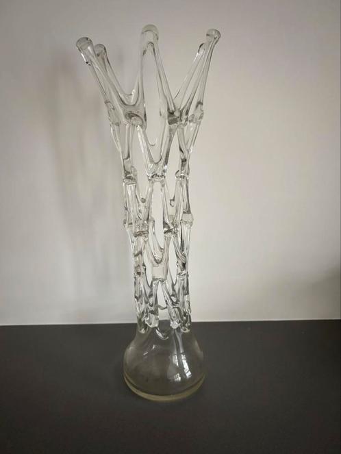 Vintage Mond-geblaen open vaas, Huis en Inrichting, Woonaccessoires | Vazen, Gebruikt, Overige kleuren, Minder dan 50 cm, Glas