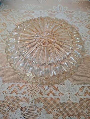 Vintage kristallen plafonnière plafondlamp goudachtig beschikbaar voor biedingen