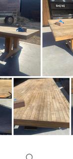 Tafel 4,5 meter bij 1,5 meter, Tuin en Terras, Terrasdelen en Vlonders, Ophalen of Verzenden, Zo goed als nieuw, Hout