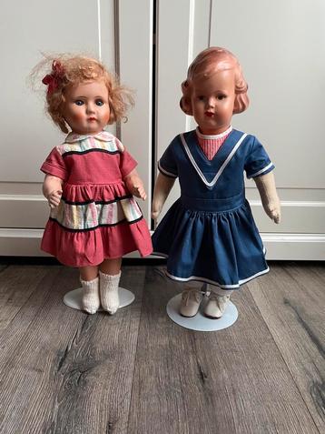 2 Vintage -antiek+oude poppen beschikbaar voor biedingen