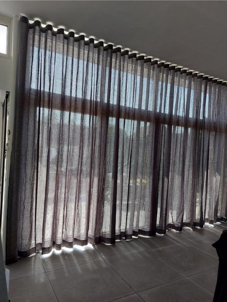 Uitverkoop! Zwarte linnenlook inbetweens, Huis en Inrichting, Stoffering | Gordijnen en Lamellen, Nieuw, 200 cm of meer, 200 cm of meer