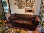 Chesterfield bank met karakter, Ophalen, Gebruikt, Tweepersoons, Leer