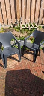4 zwarte tuinstoelen, Ophalen of Verzenden, Zo goed als nieuw, Kunststof