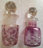 2 Antieke rose kristal parfumflesjes, Ophalen of Verzenden
