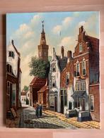 olieverfschilderij stadsgezicht straatje, Ophalen