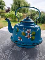 Blauwe emaille waterketel, Ophalen of Verzenden