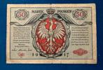 Oude Poolse Bankbiljet - 50 Marek Polskich 1917, Ophalen of Verzenden, Polen, Los biljet