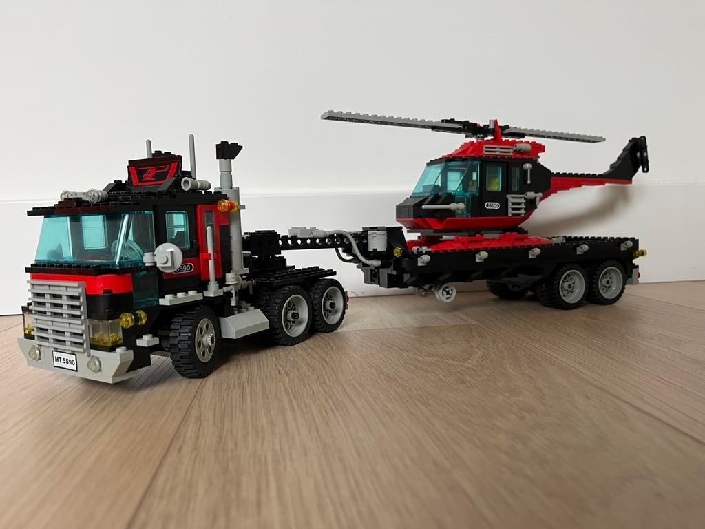 Lego Model Team 5590 truck met oplegger en helikopter, Overige thema's, Lego, Ophalen of Verzenden, Zo goed als nieuw