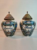 Tichelaar delftse tabaks potten met metalen deksel, Ophalen of Verzenden