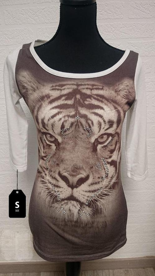 Dames top Bizzy tijgerprint maat S, Kleding | Dames, Tops, Zo goed als nieuw, Maat 36 (S), Zwart, Zonder mouw, Ophalen of Verzenden