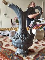 Vintage Zinken Waterkan / Vaas met Bloemmotief, Ophalen