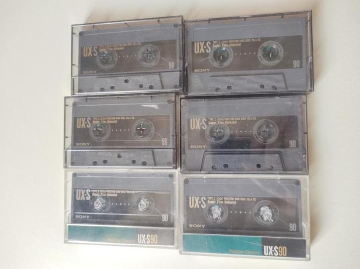 Sony UX-S90 cassettes 6 stuks UXS90, Cd's en Dvd's, Cassettebandjes, Gebruikt, Origineel, 2 t/m 25 bandjes, Ophalen of Verzenden