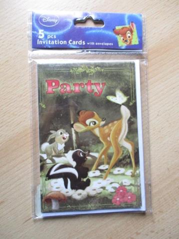 Disney Bambi uitnodigingen Party 5 kaarten beschikbaar voor biedingen