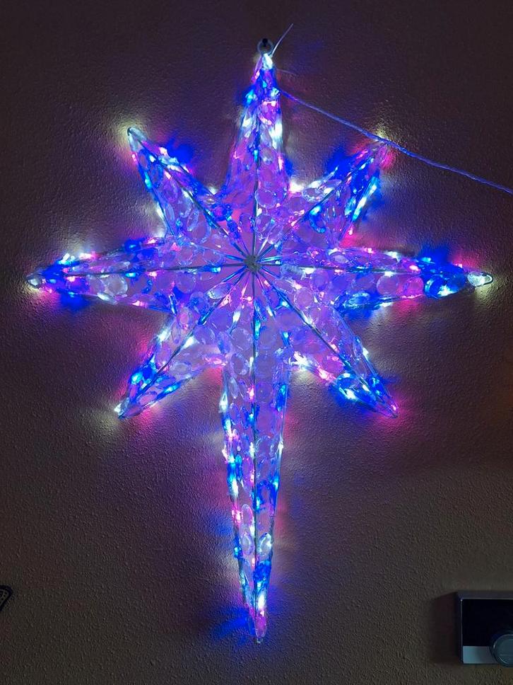 Kerstster verlichting met kristallen, Diversen, Kerst, Zo goed als nieuw, Ophalen of Verzenden
