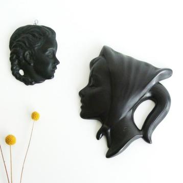 groot vintage WANDKOPJE porselein fifties plateel MCM retro  beschikbaar voor biedingen