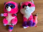 Beanie Boo Knuffels - Wasbeer, Vos & Flamingo, Ophalen of Verzenden, Zo goed als nieuw, Overige typen