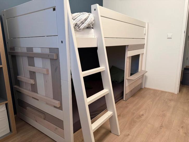 Kinderbed en Kast van Lifetime Kidsroom, Kinderen en Baby's, Kinderkamer | Bedden, Gebruikt, 180 cm of meer, 85 tot 100 cm, Hoogslaper of Stapelbed