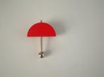 bijzondere paraplu broche rood hout met metaal, Overige materialen, Ophalen of Verzenden, Rood