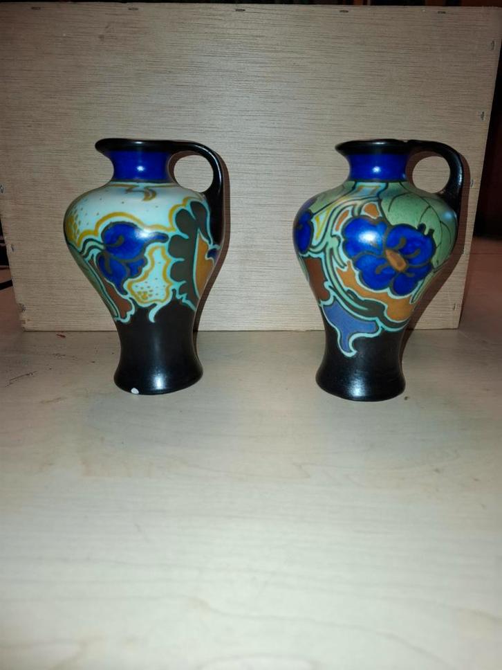 Twee Art Nouveau Vaasjes, Antiek en Kunst, Antiek | Vazen, Ophalen of Verzenden