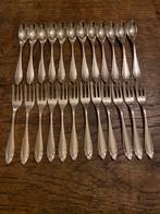 2 sets van 12 verzilverde vorkjes en lepeltjes, Art Deco, Antiek en Kunst, Antiek | Bestek, Ophalen of Verzenden