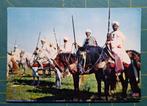 Marokko - Bewapende ruiters voor de tbourida (fantasia), Verzamelen, Ansichtkaarten | Buitenland, Ophalen of Verzenden, 1960 tot 1980