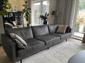 4-zits bank Be Pure Home zwart/bruin + hocker beschikbaar voor biedingen