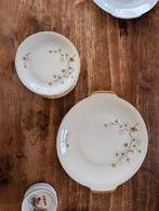 Vintage Edelstein Bavaria Gebakstel - Wit met Gouden Rand, Ophalen of Verzenden