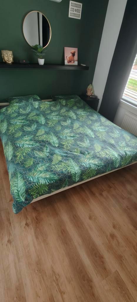 Waterbed compleet met 30 mm massief grenen ombouw., Huis en Inrichting, Slaapkamer | Waterbedden, Gebruikt, Solo-systeem, 180 cm