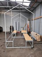 Frame metaal huisje zitbank, picnick, binnen-buiten, Tuin en Terras, Tuinhuizen, Zo goed als nieuw, Zonder ramen, Metaal, Ophalen