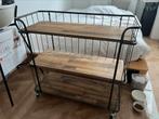 Sidetable/rek Loods5 met wielen retro look, Huis en Inrichting, Tafels | Sidetables, Ophalen, 50 tot 100 cm, Zo goed als nieuw
