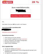 Scapino kortingsbon 20%, Tickets en Kaartjes, Kortingen en Cadeaubonnen, Eén persoon, Kortingsbon, Overige typen