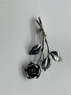 B892 Prachtige zilveren Teka broche roos, Ophalen of Verzenden, Zilver, Broche