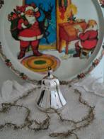 Vintage glazen kerstklok, zilveren kerstbel,10 cm, Ophalen