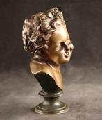 Antieke bronzen buste van een peuter, Ophalen of Verzenden