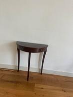 Halfrond klassiek donkerbruin tafeltje, Huis en Inrichting, Ophalen, 50 tot 100 cm, Rond, Zo goed als nieuw