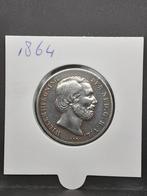 1 gulden 1864 Koning Willem III, Postzegels en Munten, Munten | Nederland, 1 gulden, Koning Willem III, Zilver, Ophalen of Verzenden