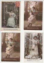 Lot 7 kaarten vrouwen op schommel (bloemen), Verzamelen, Ansichtkaarten | Themakaarten, Verzenden, Gelopen, Overige thema's