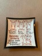 Vintage Glazen Asbakje Jaren 70 - Konijnen Humor, Antiek en Kunst, Curiosa en Brocante, Ophalen of Verzenden