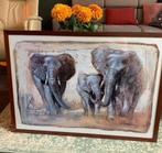 Schilderij / poster van olifanten werkelijk schitterend, Huis en Inrichting, Woonaccessoires | Schilderijen, Tekeningen en Foto's