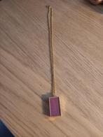 ketting goudkleurig met soort medaillon vierkant, Ophalen of Verzenden, Nieuw, Goud, Overige materialen