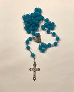 Blauwe vintage  Rozenkrans met Kruis, Antiek en Kunst, Ophalen of Verzenden