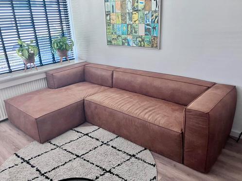 1 jaar oude WOOOD hoekbank Bean eco- leder cognac, Huis en Inrichting, Banken | Bankstellen, Zo goed als nieuw, Hoekbank, Vierpersoons of meer