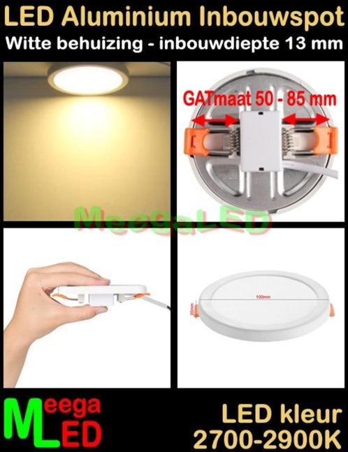 LED keuken inbouw renovatie spot panel Rond wit 6 Watt WW, Huis en Inrichting, Lampen | Spots, Nieuw, Plafondspot of Wandspot
