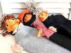 Drie vintage poppenkastpoppen met houten hoofd, Antiek en Kunst, Antiek | Speelgoed, Ophalen