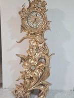 Gouden Bloemen Tafelklok - Analoog, Huis en Inrichting, Woonaccessoires | Klokken, Ophalen of Verzenden, Zo goed als nieuw, Analoog