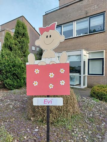 Geboortebord in de tuin huren - Gekkepoppen Hengelo 