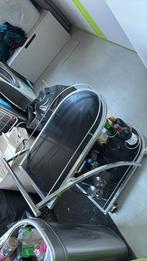 Zwart glazen en zilveren drankentafel, Ophalen, Gebruikt