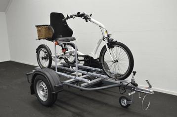 Driewielfiets aanhanger | TE HUUR | Incl eigen tweewielfiets beschikbaar voor biedingen