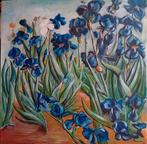 Irissen in bloei - Origineel schilderij, Ophalen of Verzenden